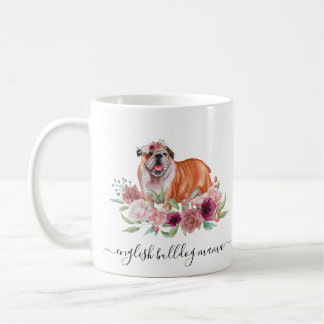 Anglais Bulldog Maman Floral Coffee Mug