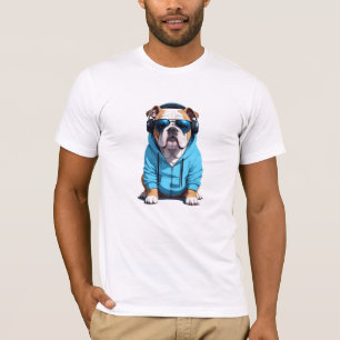 Anglais Bulldog Portant un Sweat - shirt à capuche