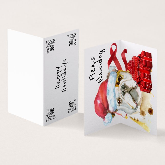 Anglais bulldog xmas sac cadeaux rouges do-it-your (Inside and Outside)