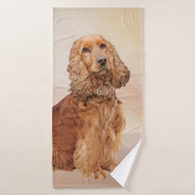 Anglais Cocker Peinture Espagnole - Art Chien orig (Serviette de bain)