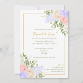 Anglais Country Garden Foil Faire-part de mariage