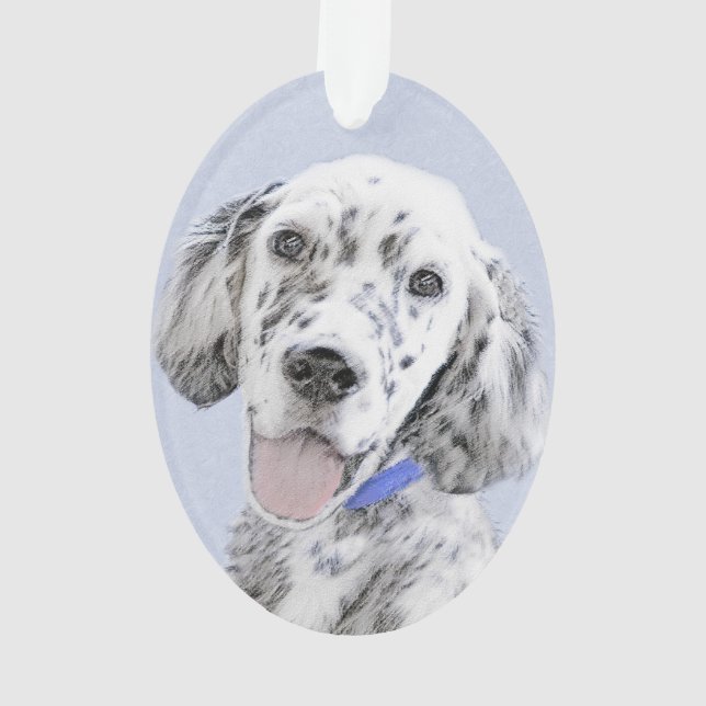Anglais Setter Blue Belton Peinture Chien Art (dos)