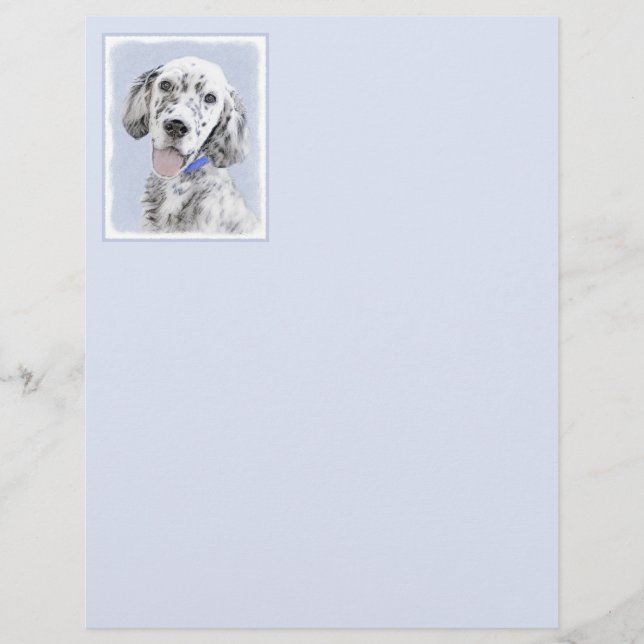 Anglais Setter Blue Belton Peinture Chien Art (Devant)