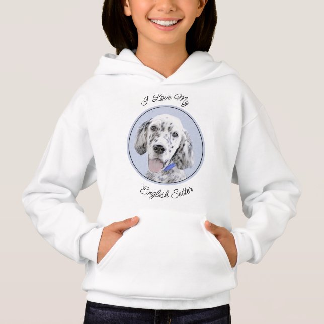 Anglais Setter Blue Belton Peinture Chien Art (Devant)