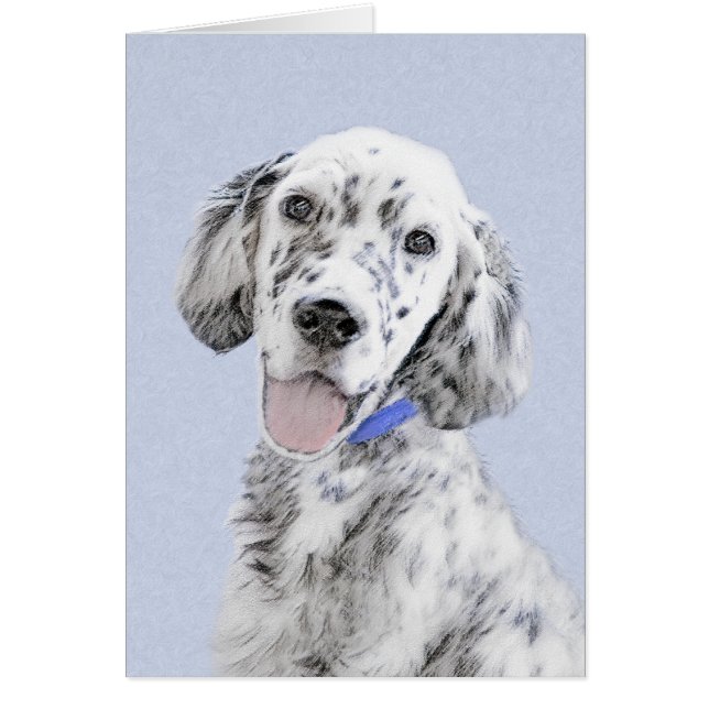 Anglais Setter Blue Belton Peinture Chien Art (Devant)
