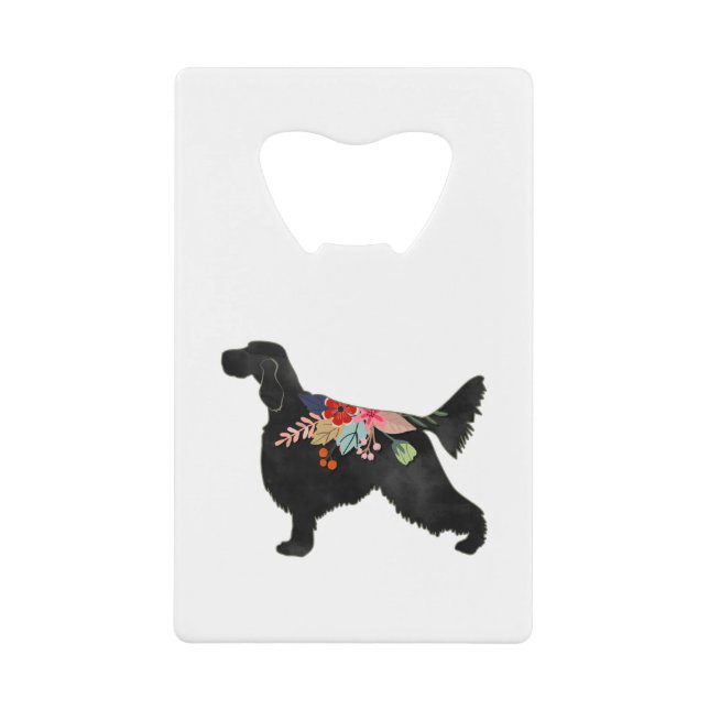 Anglais Setter Chien race Bohème Floral Silhouett (Devant)