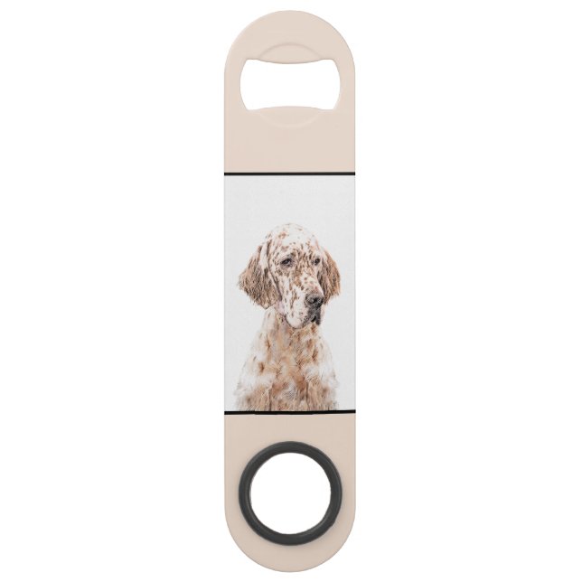 Anglais Setter Orange Belton Peinture Chien Art (Dos)