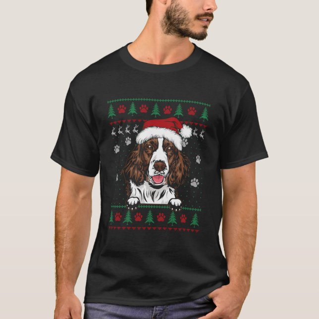 Anglais Springer espagnol Noël laide Sweat Do (Devant)