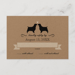Anglais Springer espagnol Silhouettes mariage RSVP