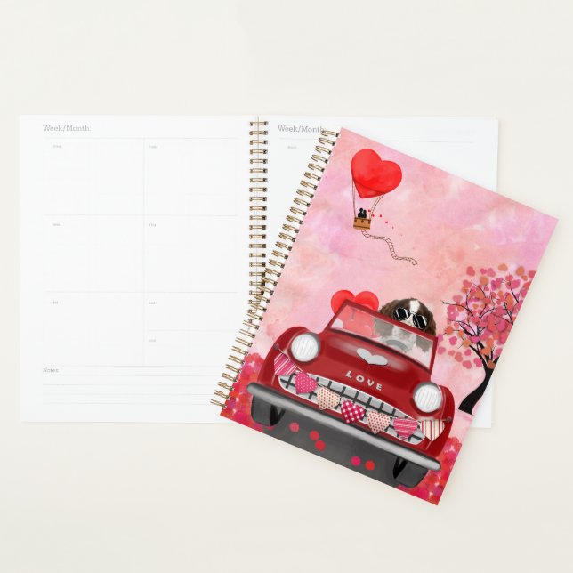 Anglais Springer Spaniel Car Hearts Valentine's (Devant avec enveloppe)