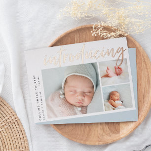 Angle moderne   Trois Faire-part de naissance phot