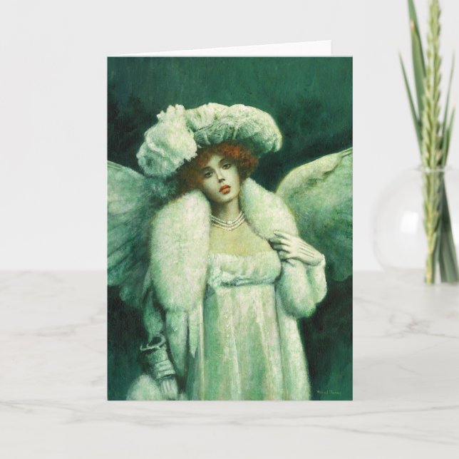 Angle vintage en blanc Carte de voeux (Devant)