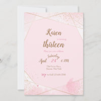 Angles roses Invitations de fête d'anniversaire