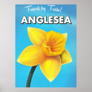 Anglesea Affiche de voyage vintage dessin animé