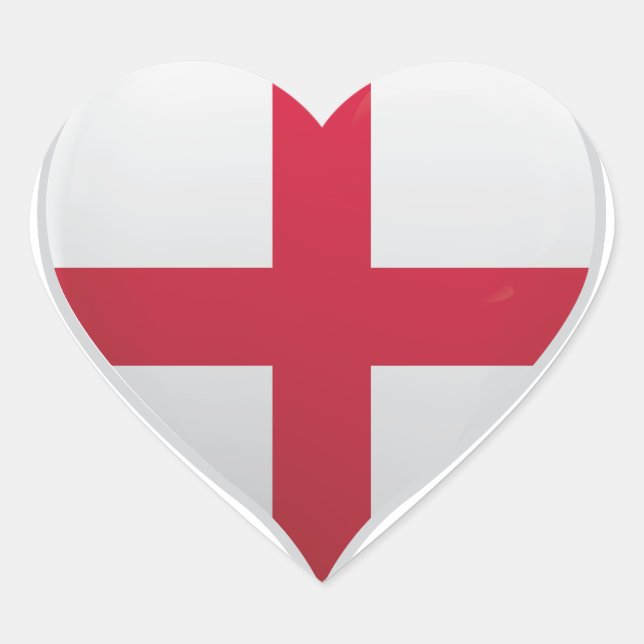Angleterre amour drapeau orgueil autocollant coeur (Devant)