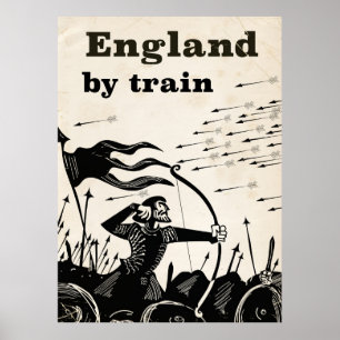 Angleterre En train affiche de voyage vintage