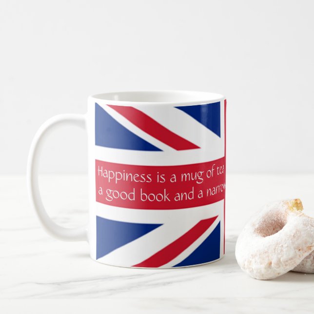 Angleterre English Happy Tea Book Narrowboat Mug (Avec donut)