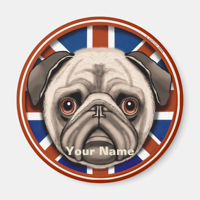 Angleterre Pug  aimant (Devant)