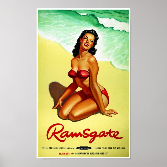 Angleterre Ramsgate Restorted Poster Vintage voyag (Devant)
