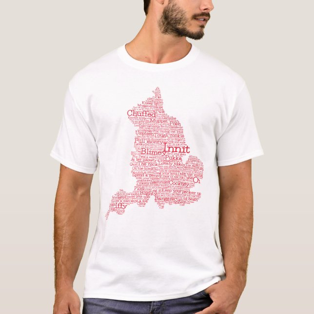 Angleterre Slang British Word Art Map T-shirt (Devant)