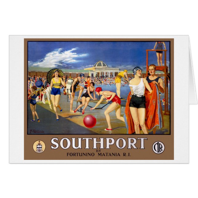 Angleterre Southport restauré Poster Vintage voyag (Devant horizontal)