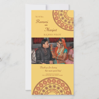 Anglo Indian Henna Mariage Merci Carte photo