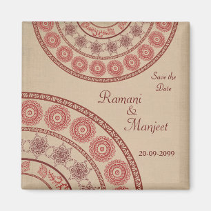 Anglo Indian Save the Date Mariage Magnet