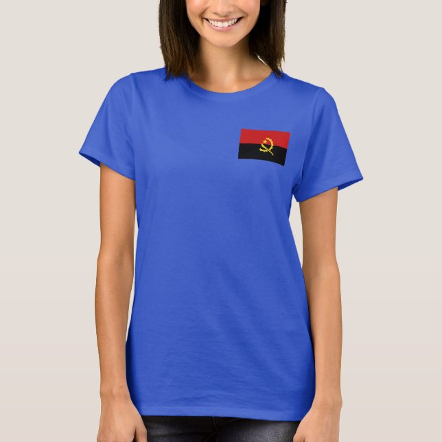 Angola Drapeau et carte t-shirt (Devant)