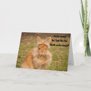 Angry Easter Bunny Funny Humour Carte de voeux