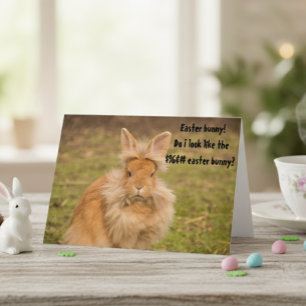 Angry Easter Bunny Funny Humour Carte de voeux