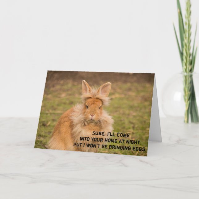 Angry Easter Bunny Funny Humour Carte de voeux (Devant)