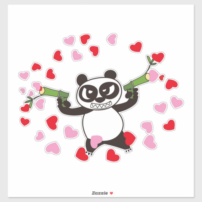 Angry Face Panda tirer aime Sticker (Feuille)