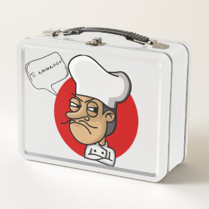 Angry Italian Chef Metal Lunch Box