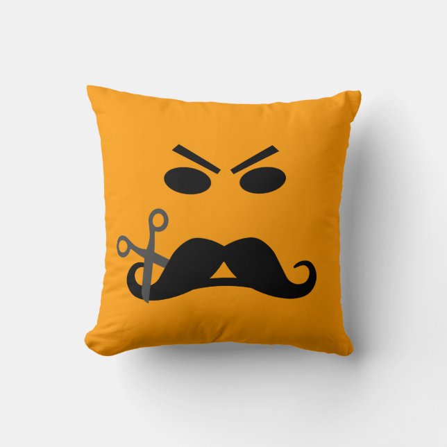 Angry Mustache oreiller jetable personnalisé (Recto)