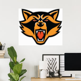 Angry Raccoon Face Poster
