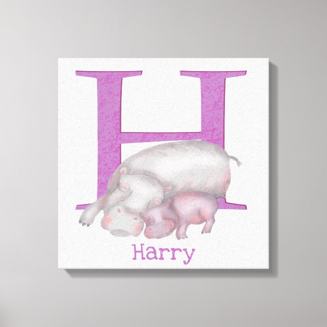 Animal ABC H est pour l'impression de toile hippiq (Recto)