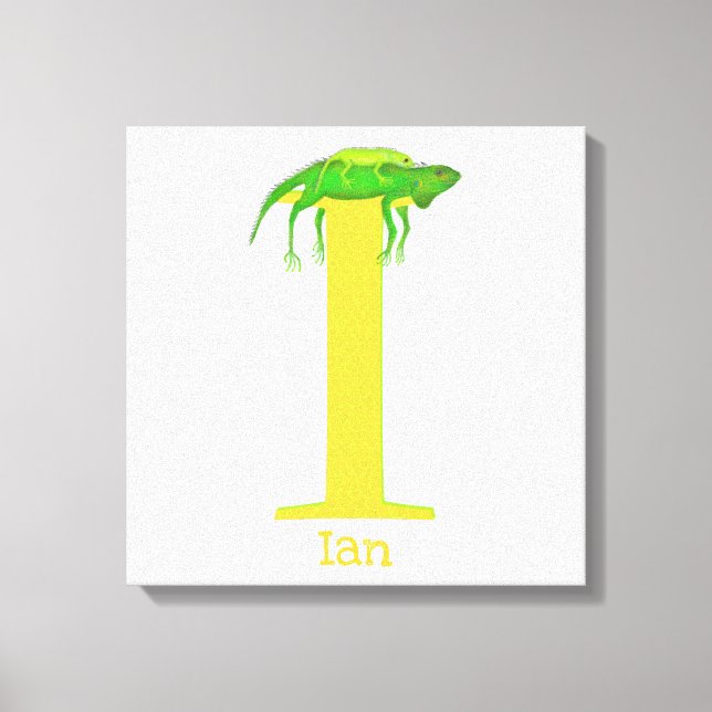 Animal ABC I est pour l'impression de toile iguana (Recto)