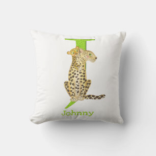 Animal ABC J est pour coussin jaguar