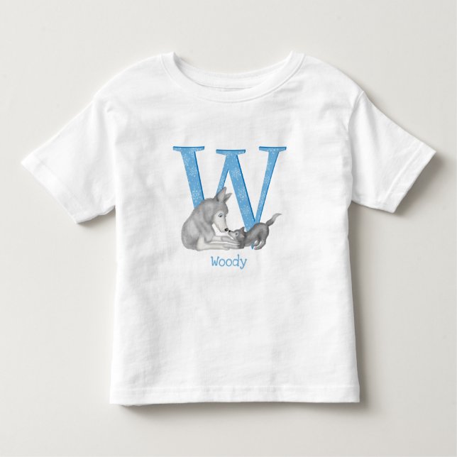 Animal ABC W est pour loup T-shirt (Devant)