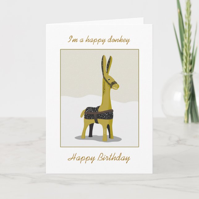 Animal, âne. Carte d'anniversaire (Devant)