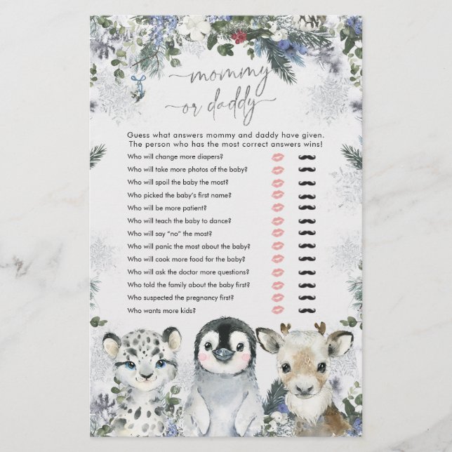 Animal arctique Hiver Onederland maman ou papa (Devant)