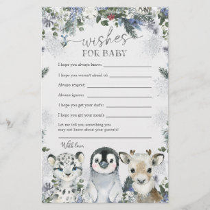 Animal arctique Hiver Onederland Voeux pour bébé