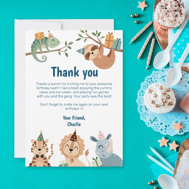 Animal de la Jungle Party, merci pour les invitati (Créateur téléchargé)