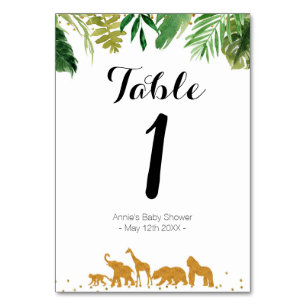 Animal de safari d'or Modern Table Numéro