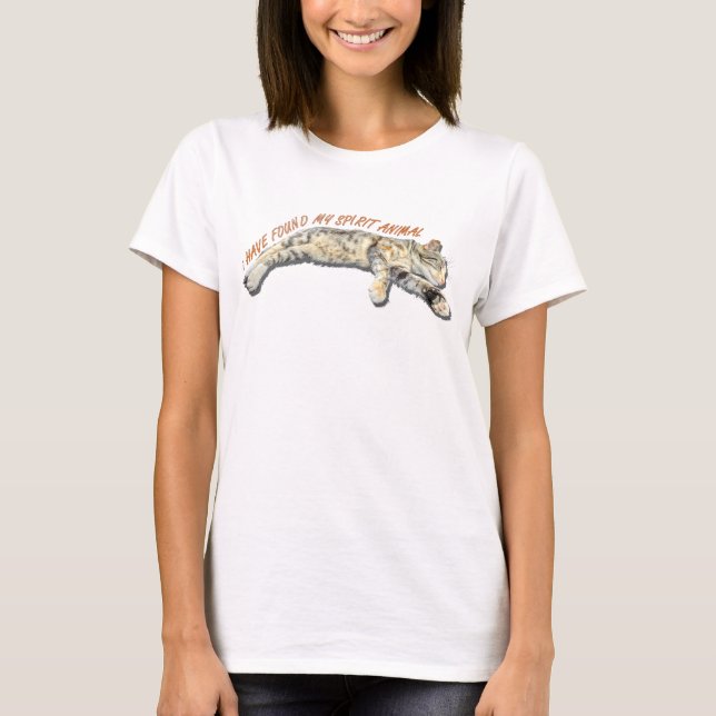 animal d'esprit, t-shirt chat endormi, mème drôle (Devant)