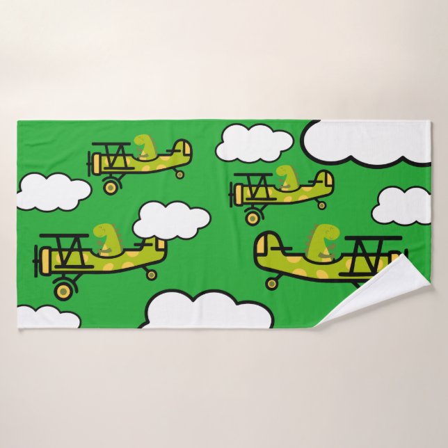 Animal Dinosaur Pilote Nursery Art (Serviette de bain)