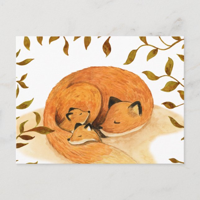 animal forestier renard des bois Carte postale (Devant)