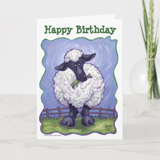 Animal Parade Sheep Art Bonne carte d'anniversaire (Devant)