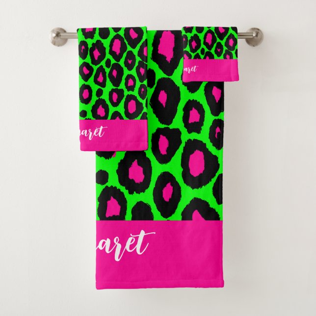 Animal print leopard neon green & custom name (En situation)