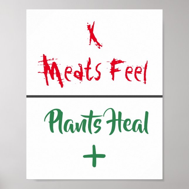 Animal Rights "Meats Feel Plants Heal" Poster (Devant)